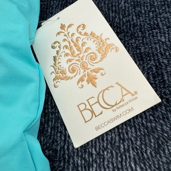 BECCA Color Code Plunge One-Piece Swimsuit blue - Picture 8 of 9
